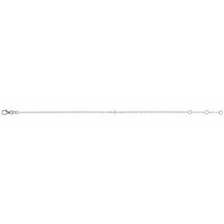 14K White Sideways Cross Paperclip-Style Chain 6 1/2-7 1/2" Bracelet