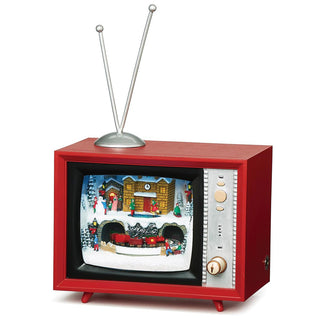 5-Inch Lighted Musical Tv North Pole Rotating Train