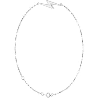Platinum Lightning Bolt Link 6 1/2-7 1/2" Bracelet