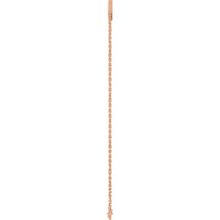 14K Rose Lightning Bolt Link 6 1/2-7 1/2" Bracelet