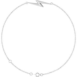 14K White Lightning Bolt Link 6 1/2-7 1/2" Bracelet
