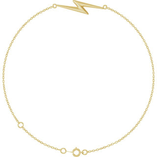 14K Yellow Lightning Bolt Link 6 1/2-7 1/2" Bracelet