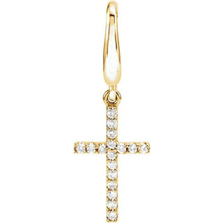 14K Yellow .08 CTW Natural Diamond Cross Charm/Pendant