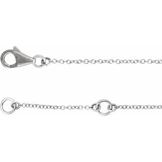 Sterling Silver Imitation Cubic Zirconia Double Sideways Cross 16-18" Necklace