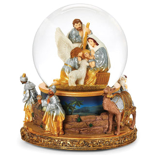 7-Inch Musical Dome Nativity Double Rotation 120Mm