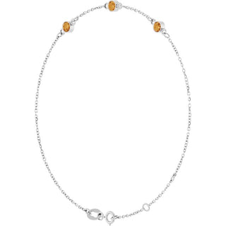 Sterling Silver Natural Citrine 6 1/2-7 1/2" Bracelet