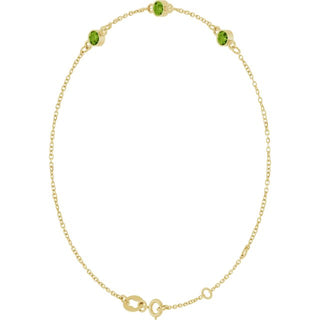 14K Yellow Natural Peridot Bezel-Set Three-Stone 6 1/2-7 1/2" Bracelet