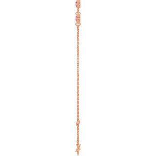 14K Rose Natural Pink Tourmaline Bezel-Set Three-Stone 6 1/2-7 1/2" Bracelet