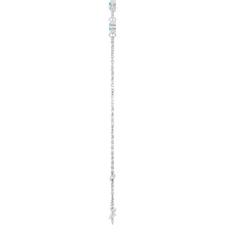 Sterling Silver Natural Aquamarine 6 1/2-7 1/2" Bracelet