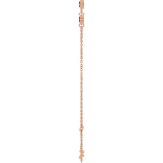 14K Rose Lab-Grown Ruby Bezel-Set Three-Stone 6 1/2-7 1/2" Bracelet