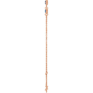 14K Rose Natural Blue Sapphire Bezel-Set Three-Stone 6 1/2-7 1/2" Bracelet