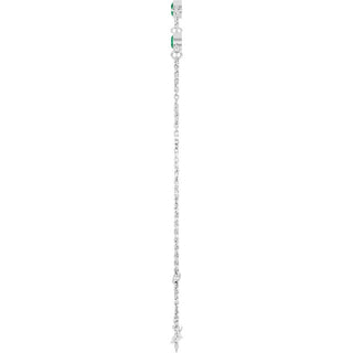 Sterling Silver Natural Emerald 6 1/2-7 1/2" Bracelet