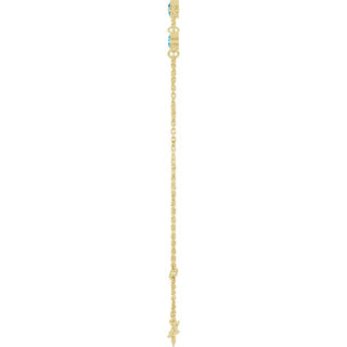 14K Yellow Natural Blue Zircon Bezel-Set Three-Stone 6 1/2-7 1/2" Bracelet