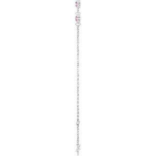 Sterling Silver Natural Pink Tourmaline 6 1/2-7 1/2" Bracelet