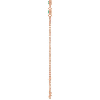 14K Rose Lab-Grown Emerald Bezel-Set Three-Stone 6 1/2-7 1/2" Bracelet
