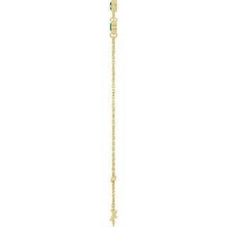 14K Yellow Natural Emerald Bezel-Set Three-Stone 6 1/2-7 1/2" Bracelet