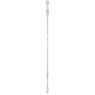 14K White Natural Citrine Bezel-Set Three-Stone 6 1/2-7 1/2" Bracelet