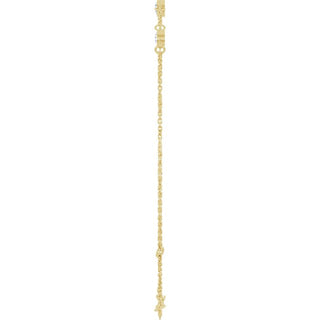 14K Yellow Natural White Sapphire Bezel-Set Three-Stone 6 1/2-7 1/2" Bracelet
