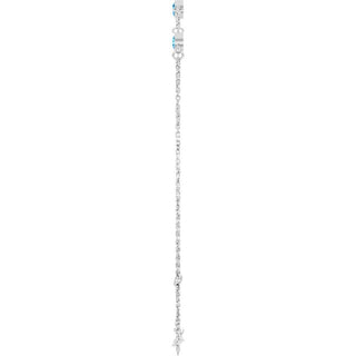 Sterling Silver Natural Blue Zircon 6 1/2-7 1/2" Bracelet