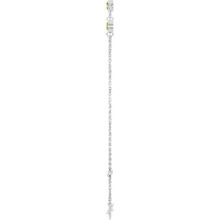 14K White Natural Peridot Bezel-Set Three-Stone 6 1/2-7 1/2" Bracelet