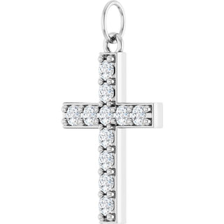Sterling Silver 1/3 CTW Lab-Grown Diamond Cross Pendant 