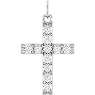 Sterling Silver 1/3 CTW Lab-Grown Diamond Cross Pendant 