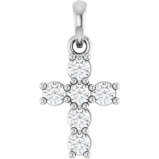 Platinum 1/4 CTW Natural Diamond Cross Pendant