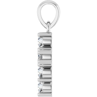 14K White 1/4 CTW Lab-Grown Diamond Cross Pendant