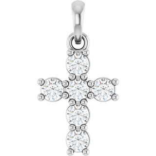 Sterling Silver 1/3 CTW Natural Diamond Cross Pendant
