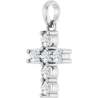 Sterling Silver 1/3 CTW Natural Diamond Cross Pendant