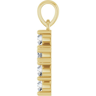 14K Yellow 1/3 CTW Lab-Grown Diamond Cross Pendant