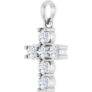 Sterling Silver 1/2 CTW Natural Diamond Cross Pendant