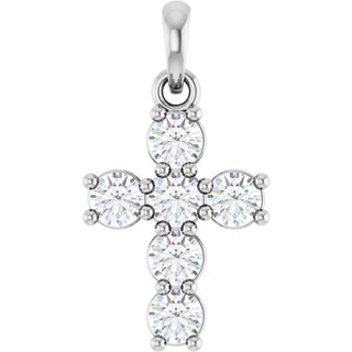 Sterling Silver 1/2 CTW Lab-Grown Diamond Cross Pendant