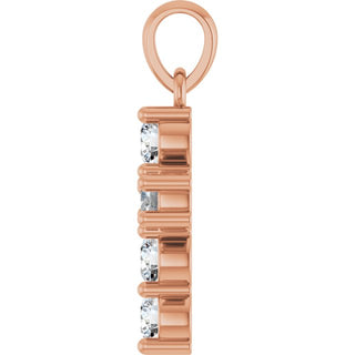 14K Rose 1/2 CTW Lab-Grown Diamond Cross Pendant