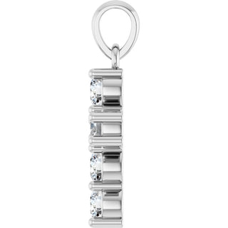 14K White 1/2 CTW Natural Diamond Cross Pendant