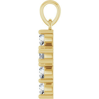 14K Yellow 1/2 CTW Natural Diamond Cross Pendant