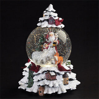 9-Inch Lighted Musical Swirl Dome Tree With Santa & Animals
