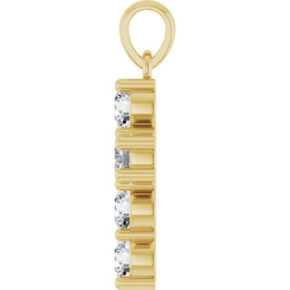 14K Yellow 3/4 CTW Natural Diamond Cross Pendant