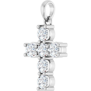 Platinum 3/4 CTW Natural Diamond Cross Pendant