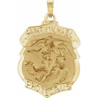 14K Yellow 25x21 mm Saint Michael Medal 
