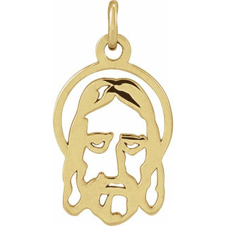 14K Yellow 14x9 mm Face Of Jesus Silhouette Pendant
