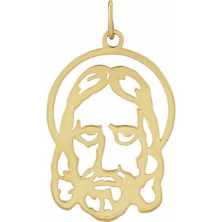 18K Yellow 25x17 mm Face Of Jesus Silhouette Pendant