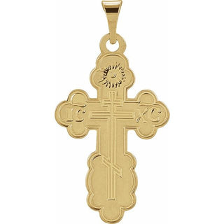 14K Yellow 19x13 mm Orthodox Cross Pendant