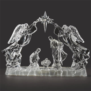 8.75-Inch Lighted Holy Family With Angels And Star