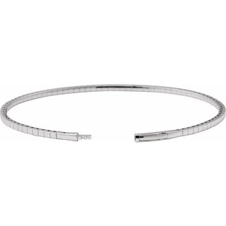 14K White 1 CTW Lab-Grown Diamond  Flexible Bangle 7" Bracelet