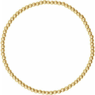 14K Yellow Gold-Filled 2.5 mm Elastic Bead 6 1/2" Bracelet