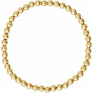 14K Yellow Gold-Filled 4 mm Elastic Bead 6 1/2" Bracelet