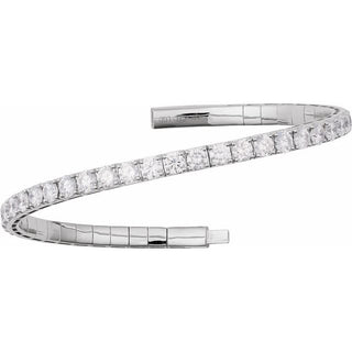 14K White 5 CTW Lab-Grown Diamond  Flexible Bangle 7" Bracelet