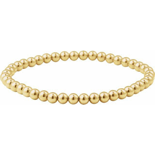14K Yellow Gold-Filled 4 mm Elastic Bead 6 1/2" Bracelet
