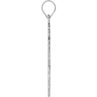 14K White 19x13 mm Orthodox Cross Pendant